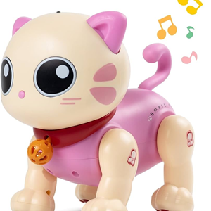 ربات اسباب بازی گربه موزیکال کنترلی صورتی Robot Cat Toy for Kids, Remote Control Kitty Toys_اسباب بازی